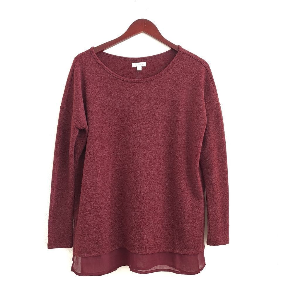 Urban Outfitters Hannah Sweater Top Burgundy XS Pullover - Picture 2 of 5